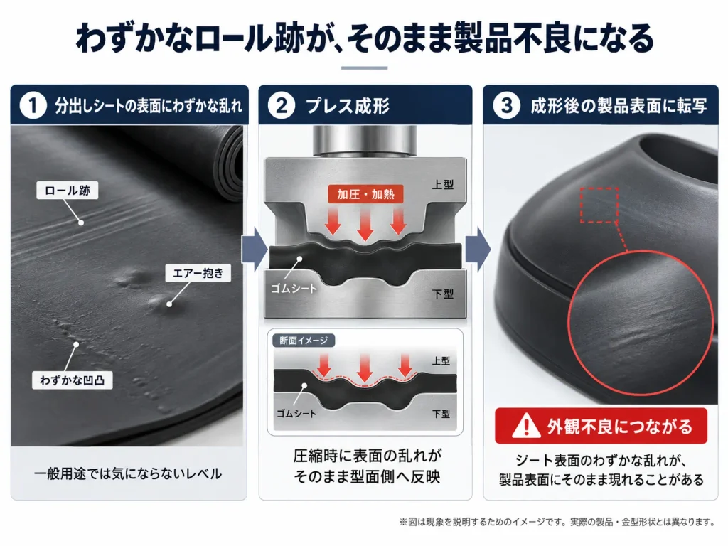 製品不良がうまれるイメージ図